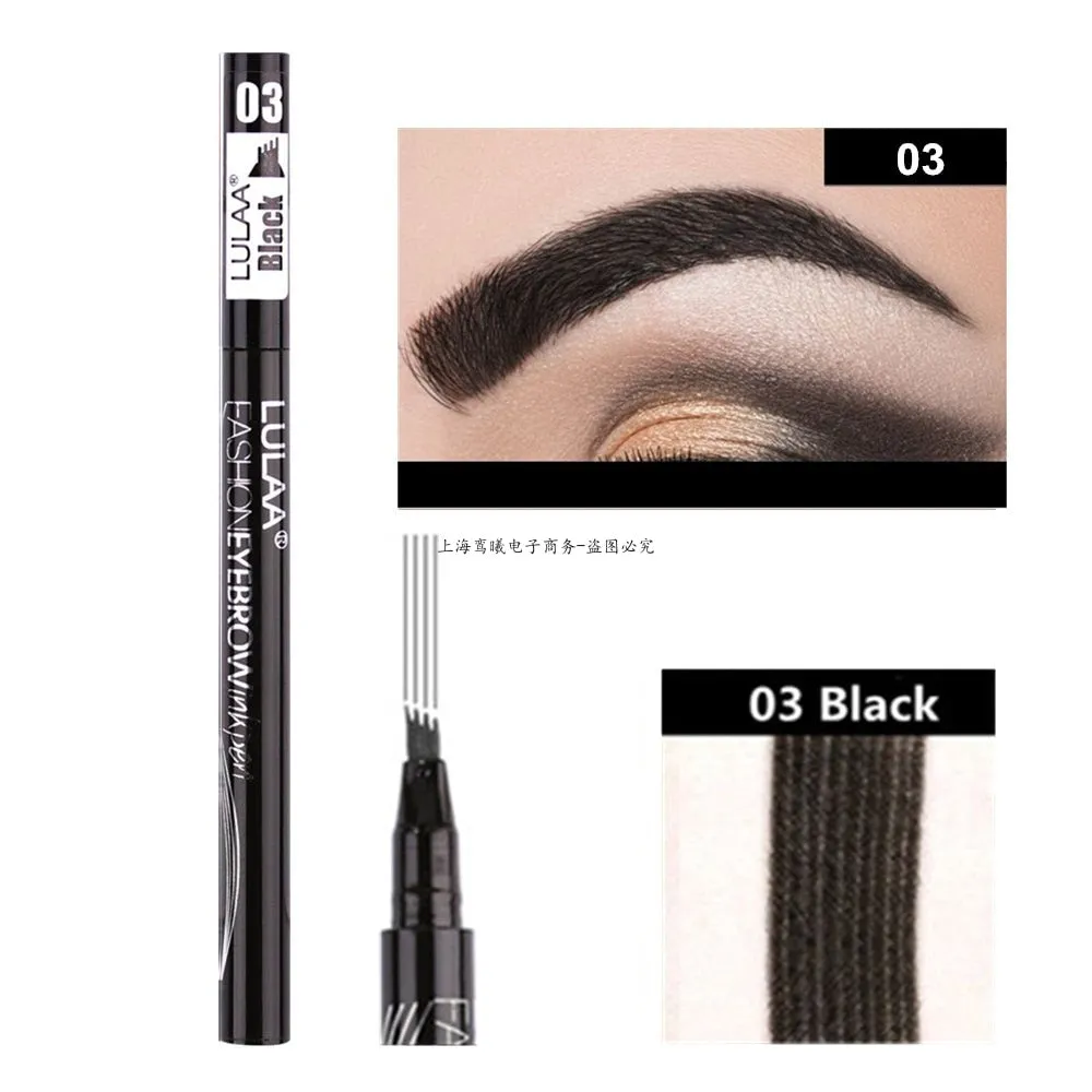 Beauty 5 Colors Eyebrow Pen Waterproof 4 Fork Tip Eyebrow Tattoo Pencil