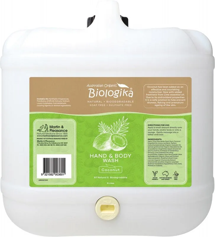 BIOLOGIKA Hand & Body Wash (Bulk)  Everyday - Coconut 15L