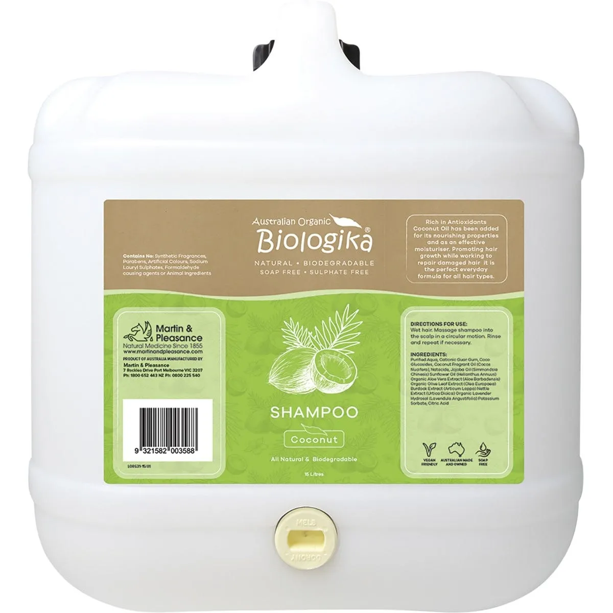 Biologika Shampoo (Bulk) Everyday Coconut 15L