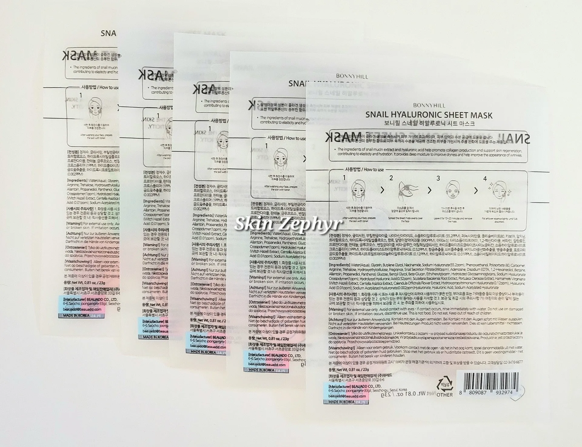 Bonnyhill Snail Hyaluronic Sheet Mask
