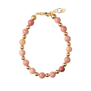 bracelet gold and blush beads - blush/gold