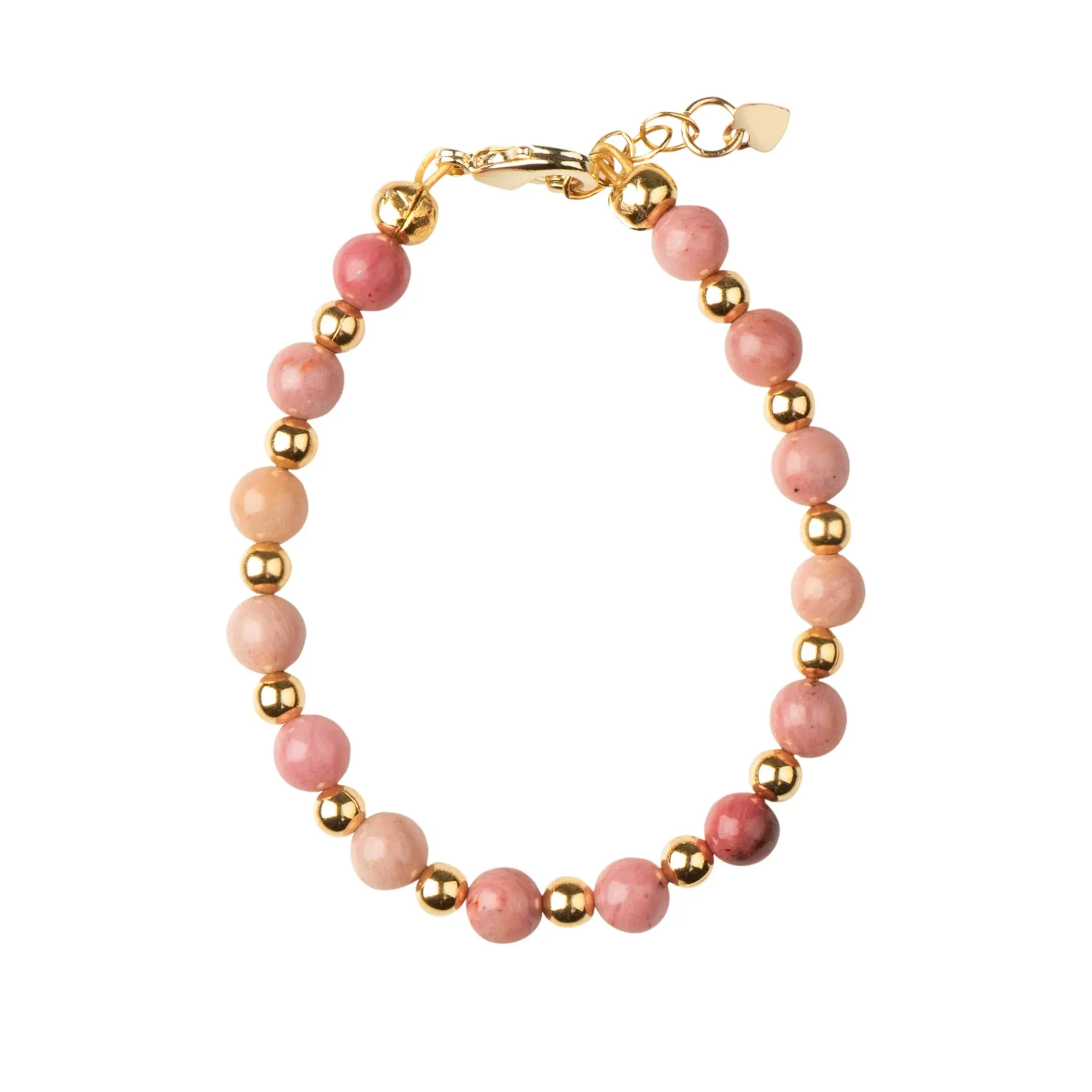 bracelet gold and blush beads - blush/gold