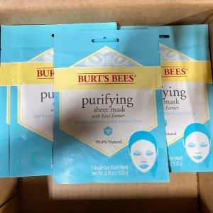 Burt's Bees Purifying Sheet Mask with Kiwi Extract gently cleanses while moisturizing 99.0% ( 96 Pcs Box )