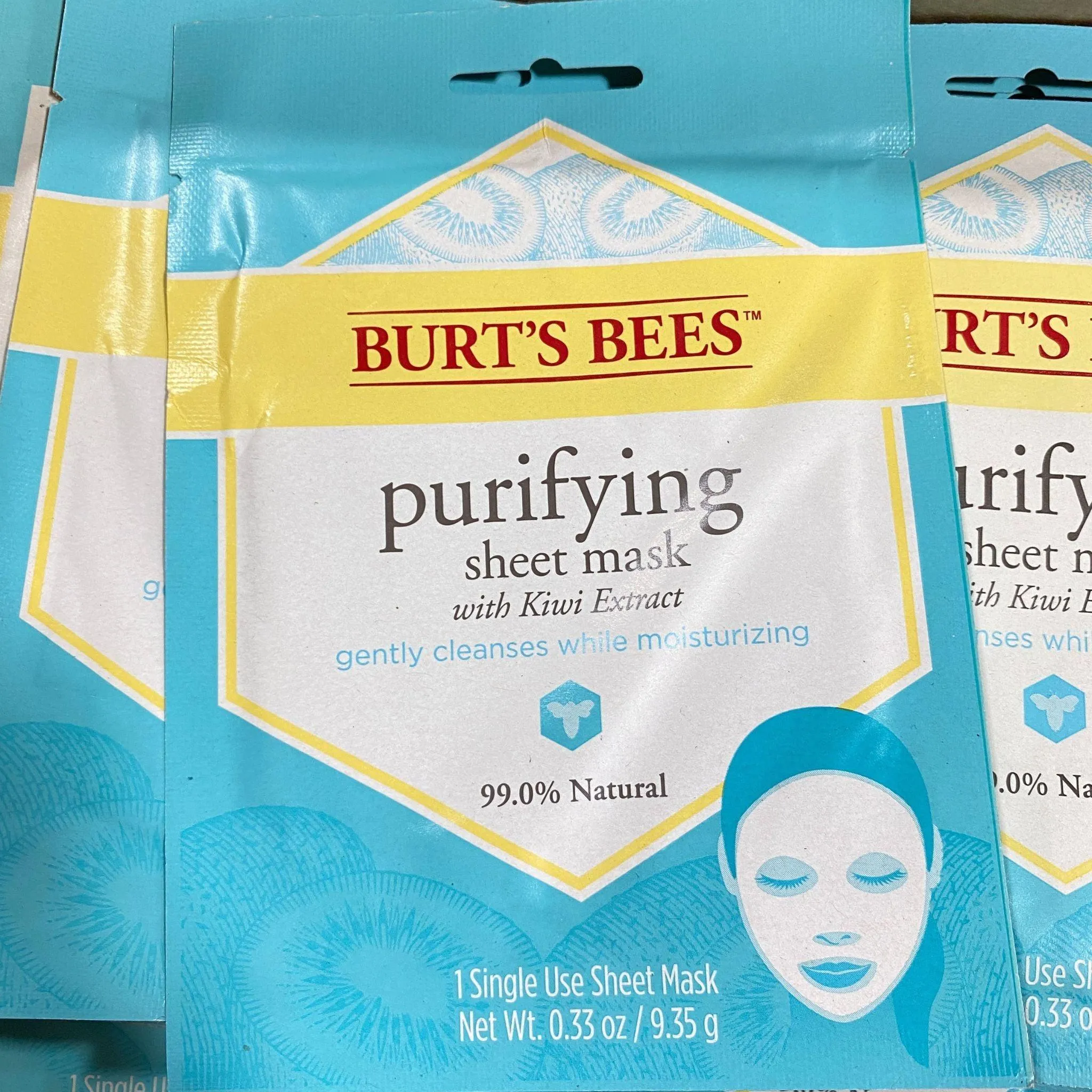 Burt's Bees Purifying Sheet Mask with Kiwi Extract gently cleanses while moisturizing 99.0% ( 96 Pcs Box )