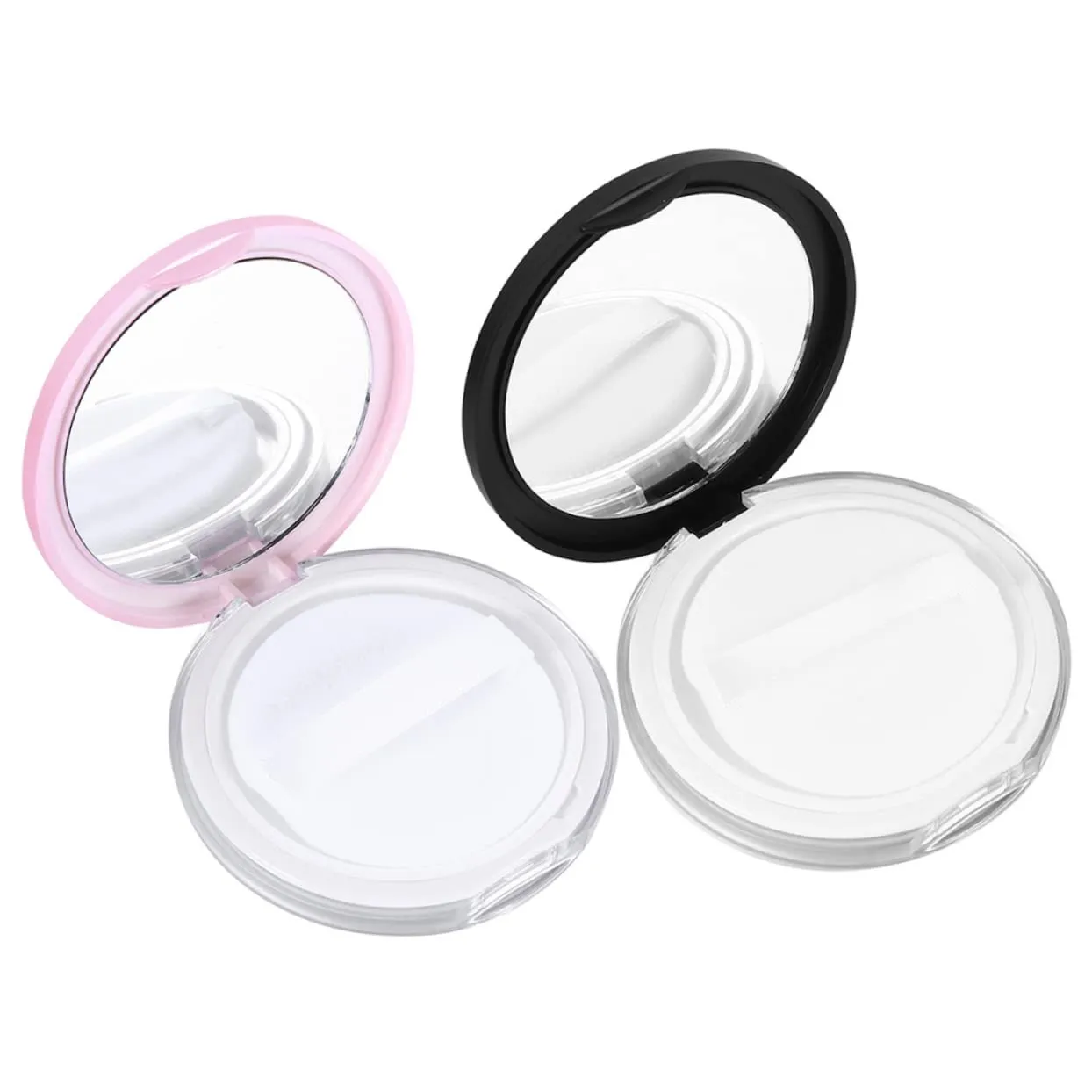 CANIGHT Makeup Sponge Holder with Puff Storage 2 Sets Beauty Box for Loose Powder Travel Case for Blending Sponges Portable Organized