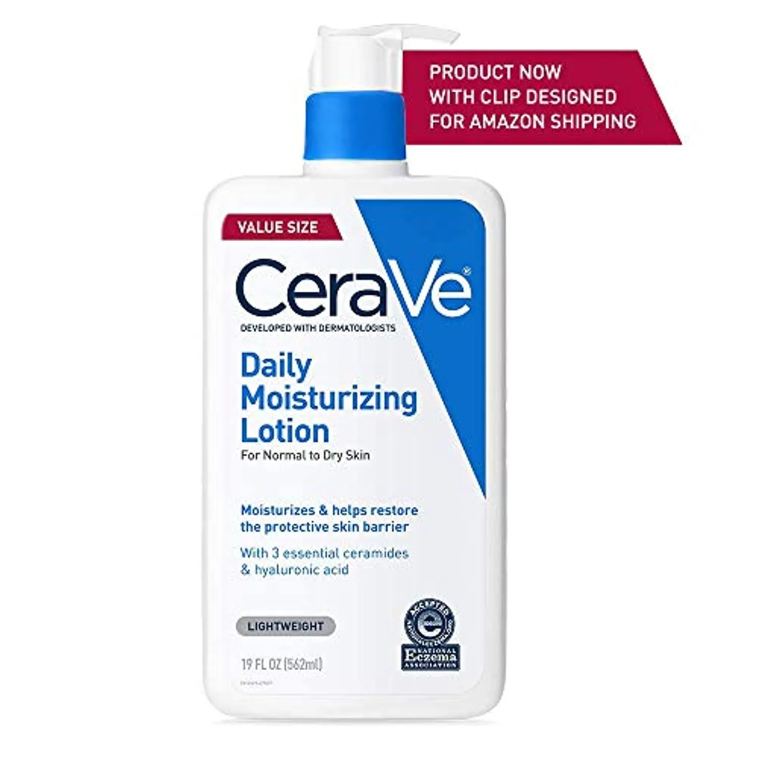 CeraVe Daily Moisturizing Lotion for Dry Skin | Body Lotion & Facial Moisturizer with Hyaluronic Acid and Ceramides | Fragrance Free | 19 Ounce