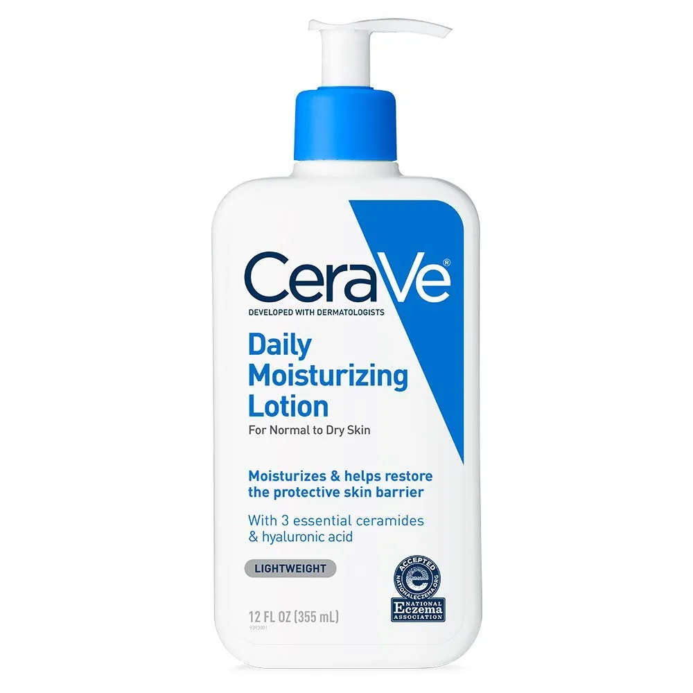 CeraVe Daily Moisturizing Lotion for Dry Skin | Body Lotion & Facial Moisturizer with Hyaluronic Acid and Ceramides | Fragrance Free | 19 Ounce