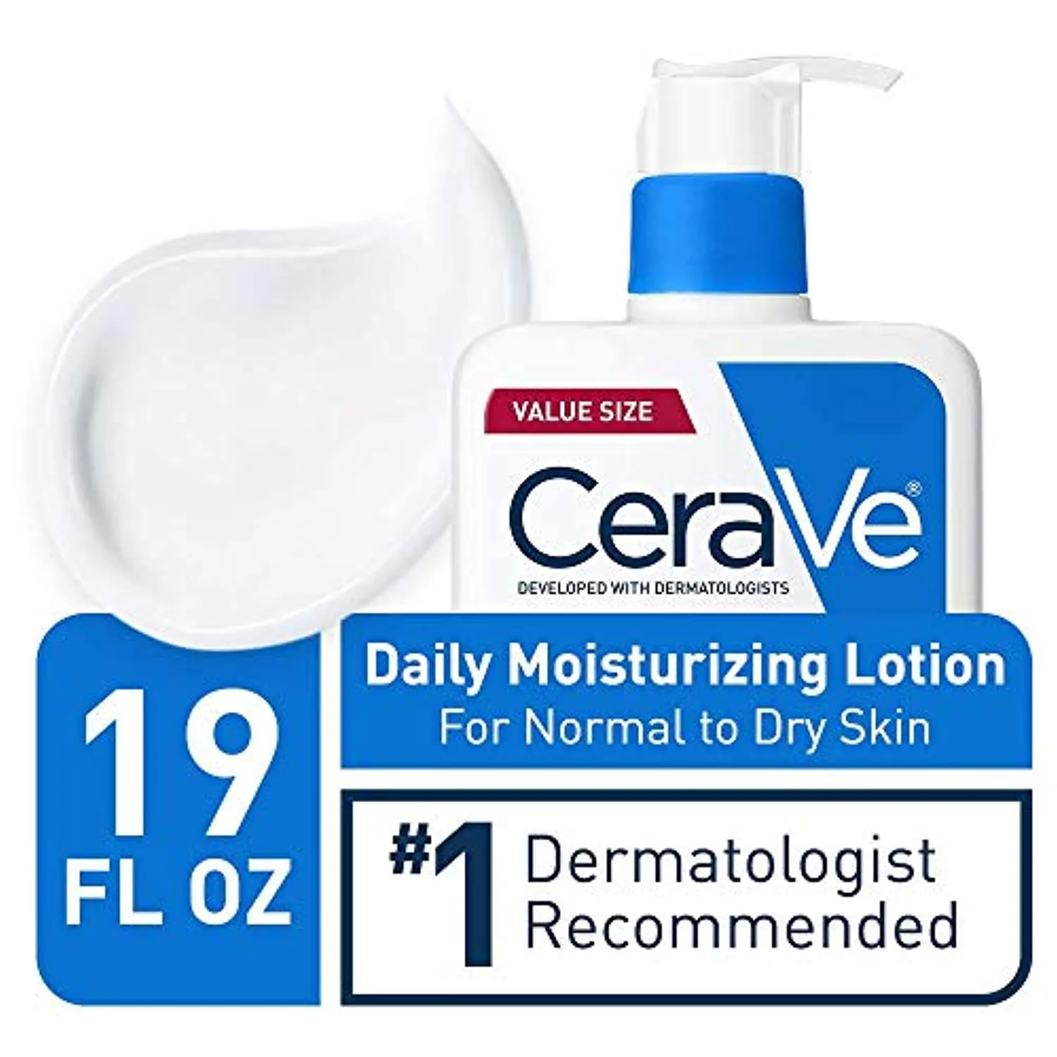 CeraVe Daily Moisturizing Lotion for Dry Skin | Body Lotion & Facial Moisturizer with Hyaluronic Acid and Ceramides | Fragrance Free | 19 Ounce