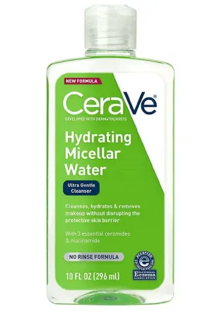 Cerave Hydrating Micellar Water, Ultra Gentle Facial Cleanser  10oz/296ml New