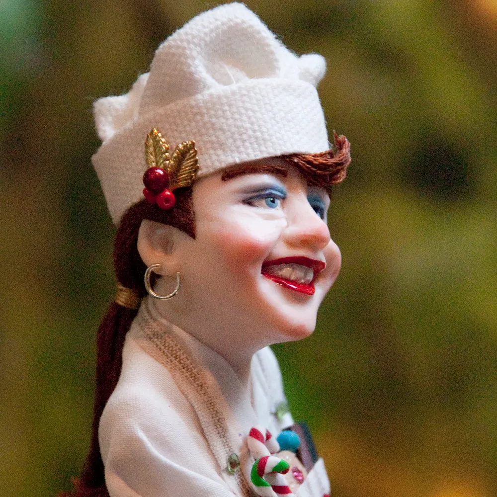 Chef Decoration Christmas - North Pole Elf - delightful gift for the chef - Cooking Apron with a Pocket full of Candy Canes