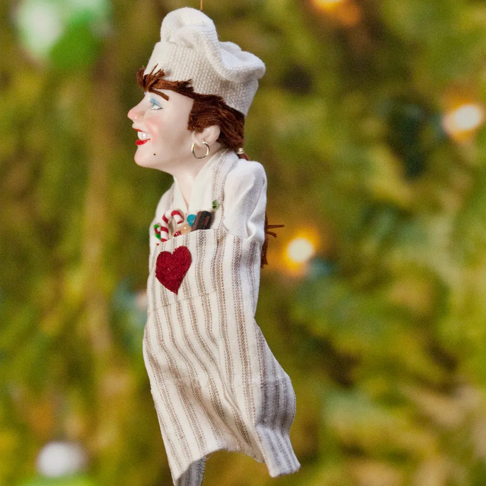 Chef Decoration Christmas - North Pole Elf - delightful gift for the chef - Cooking Apron with a Pocket full of Candy Canes