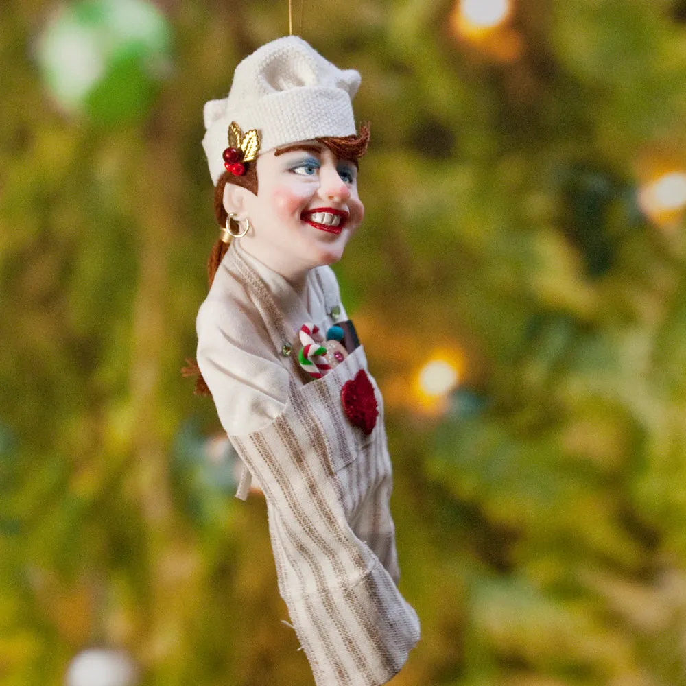 Chef Decoration Christmas - North Pole Elf - delightful gift for the chef - Cooking Apron with a Pocket full of Candy Canes