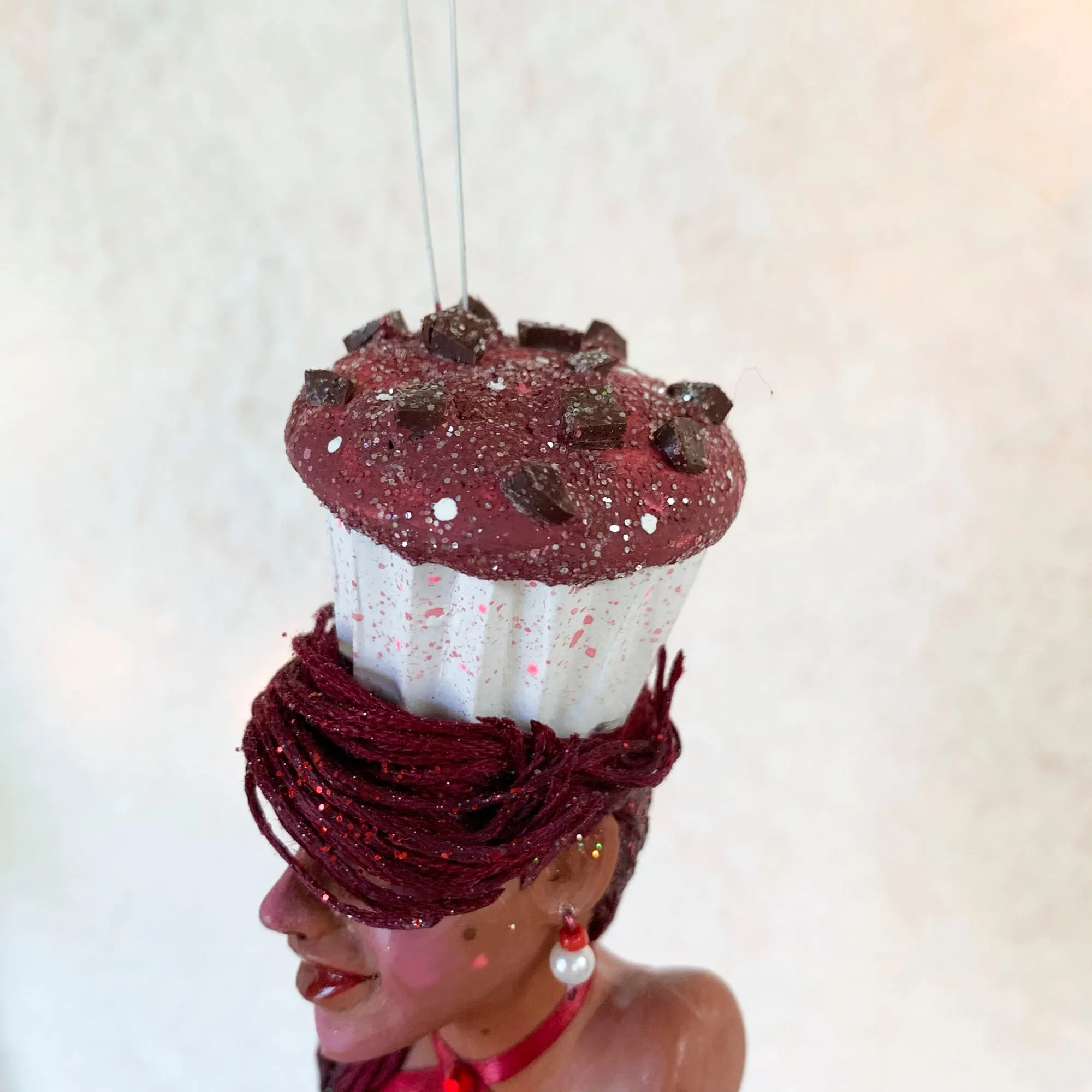 Christmas Sweets hanging ornament - Indoor Christmas tree decorations - Chocolate velvet cake