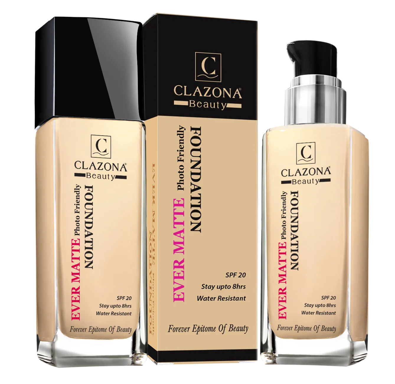 Clazona Matte Foundation 01 Ivory
