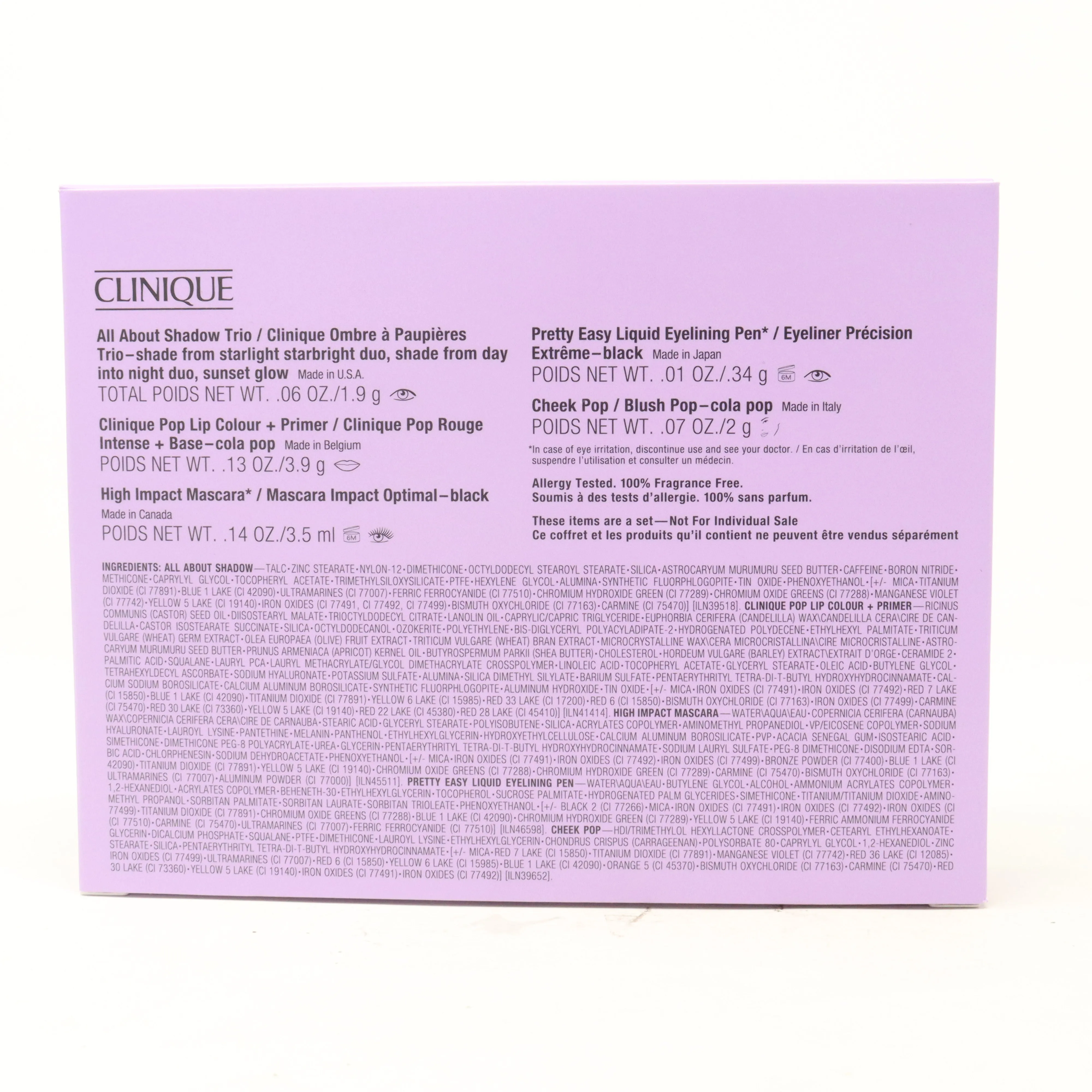 Clinique Sugar Coated Color Makeup 5 Pcs Set  / New With Box