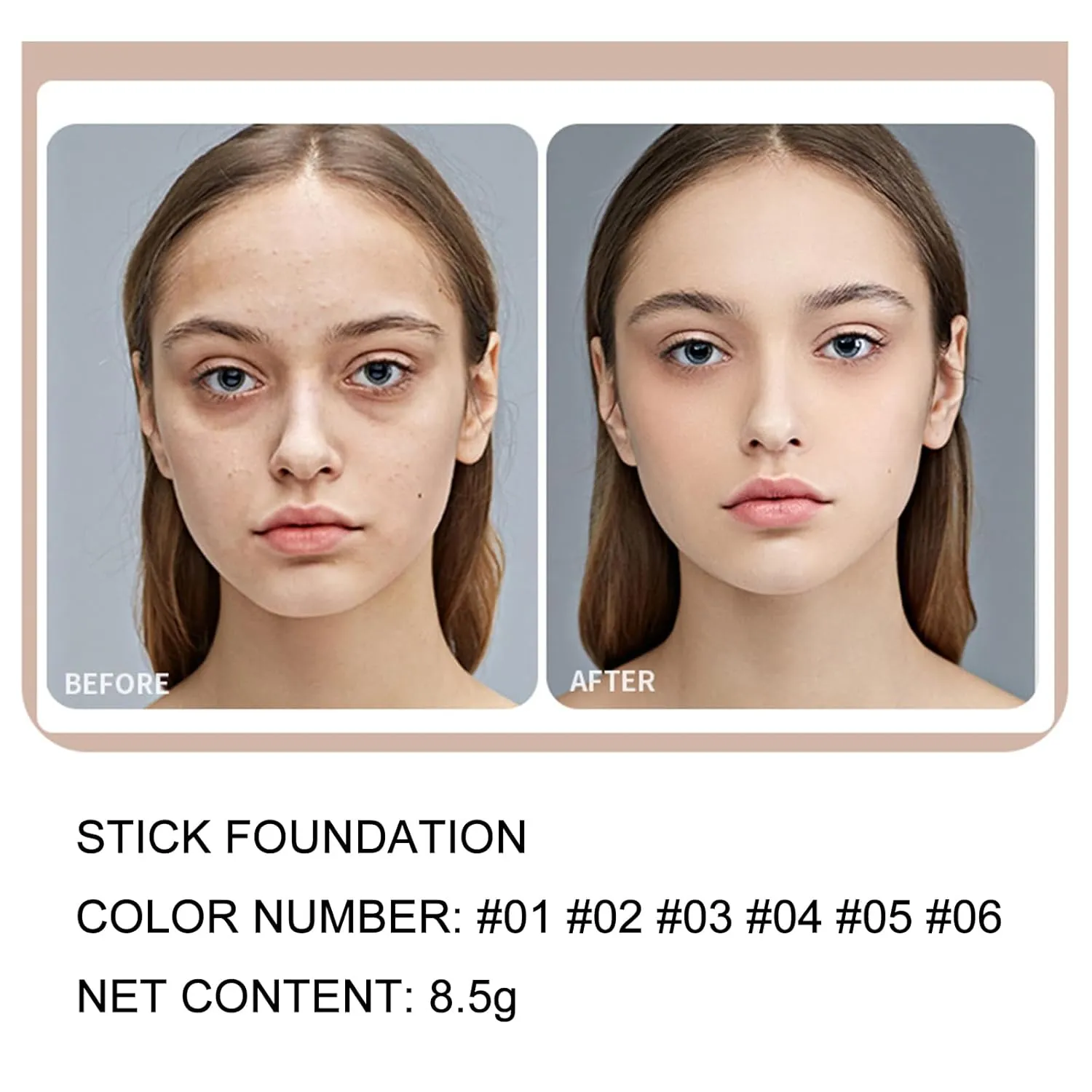 Concealer Foundation Stick, Superstay Powerful Coverage for Flawless Skin, Face Makeup and Contour Stick Foundations for Mature Skin, Base de Maquillaje Long-lasting & Sweat Resistant (02#, 8.5g)