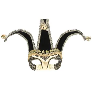 Court Jester Gold and Black Eye Mask