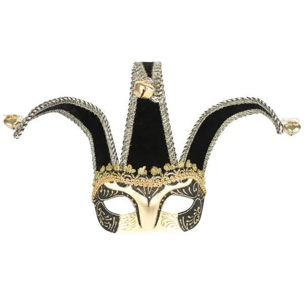 Court Jester Gold and Black Eye Mask