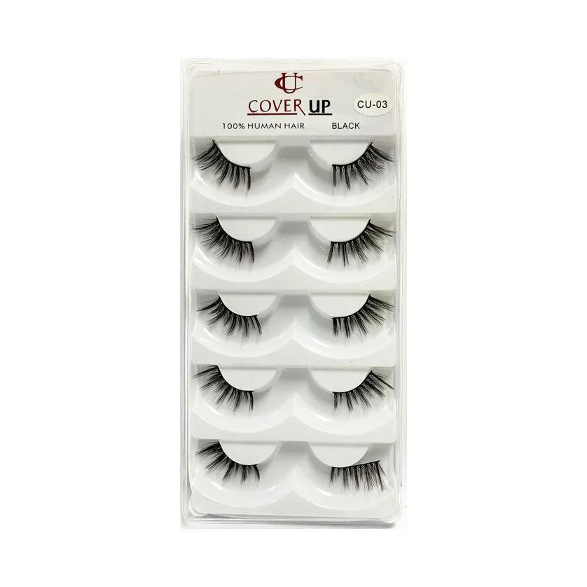 Cover Up 100% Human Eyelash Hair Black  CU-03