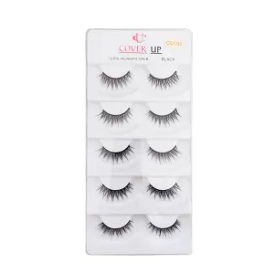 Cover Up 100% Human Hair Eyelash Black  CU-102