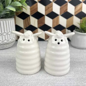 Cream Bee Hive Salt & Pepper Shaker Set