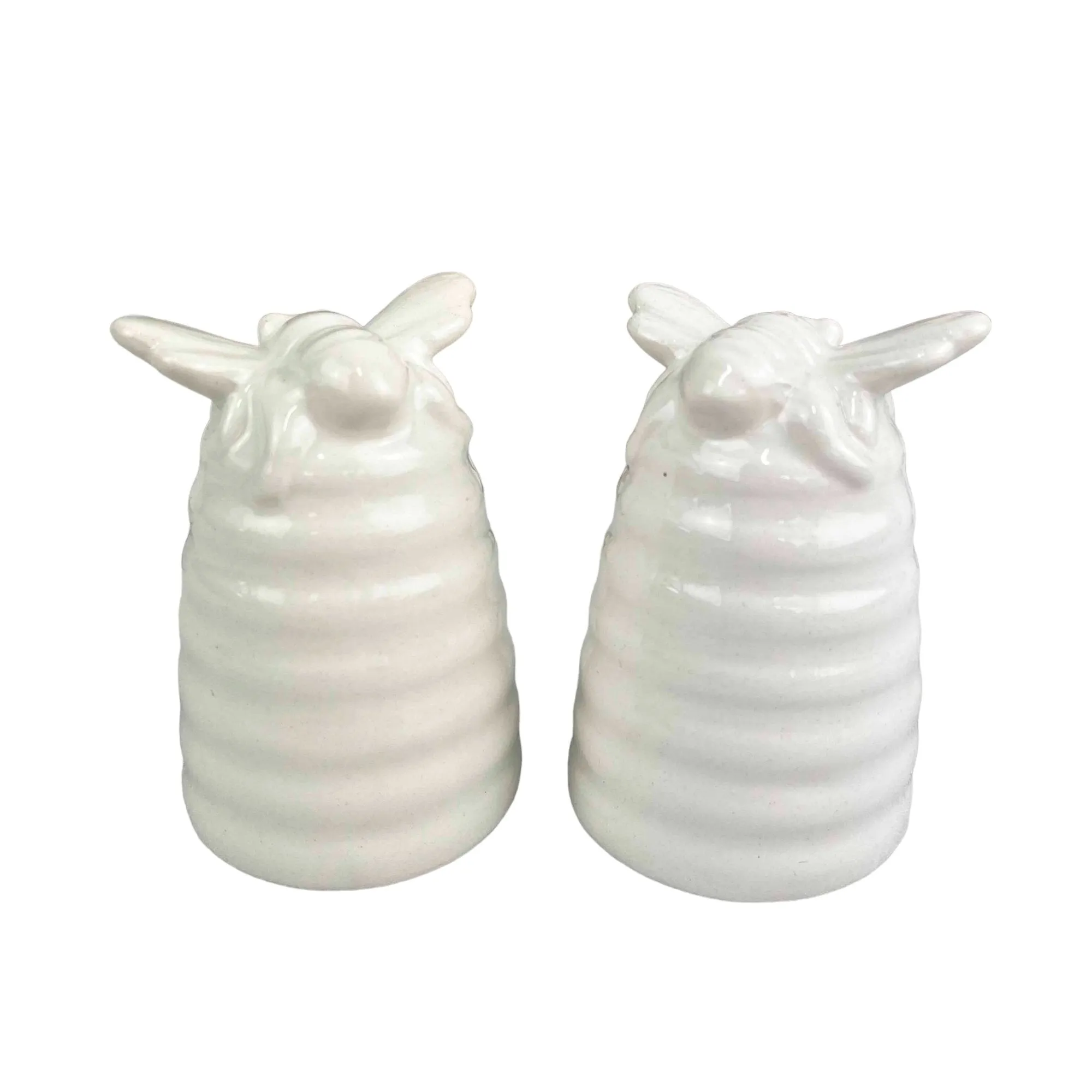 Cream Bee Hive Salt & Pepper Shaker Set