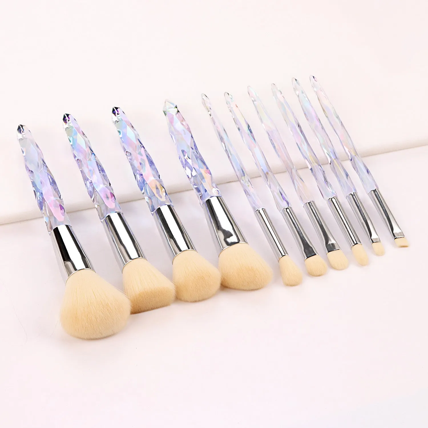 Crystal Makeup Brushes Sets-white