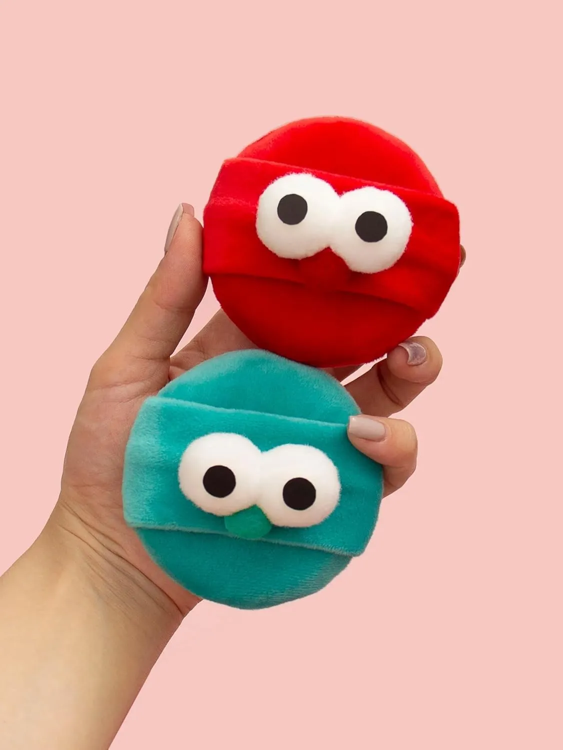 Cute Powder Puff Makeup Blender Set  Soft Beauty Blender with Strap, Reusable Round Kawaii Cosmetic Puff for Foundation & Powder Application  Non-Latex, Washable, Skin-Friendly (Teal)