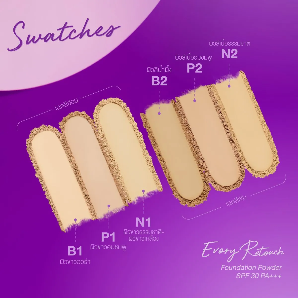 Cute Press Evory Retouch Oil Control Foundation Powder SPF 30 PA    12G B1 (Thai)