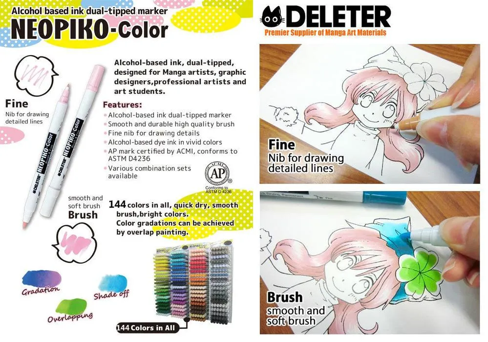 DELETER NEOPIKO-Color Azalea (C-327) Alcohol-based Dual Tipped Marker
