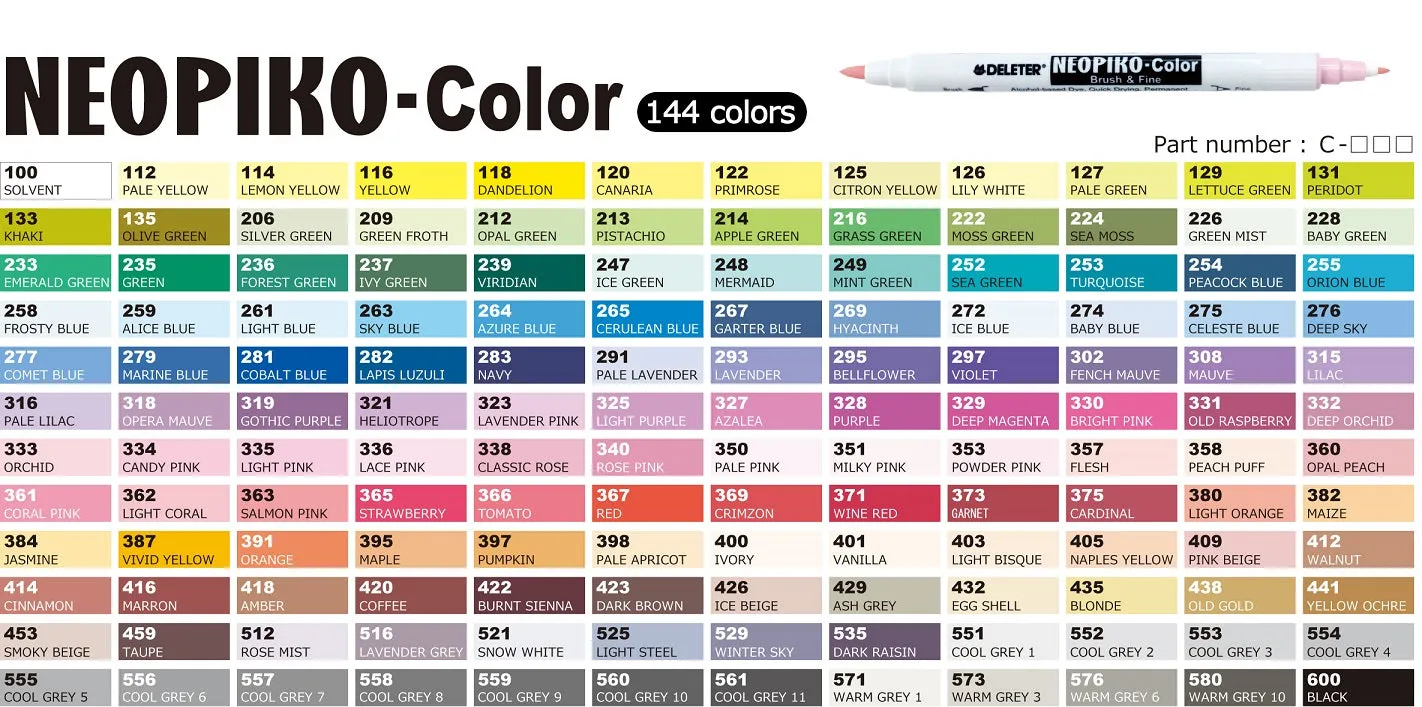 DELETER NEOPIKO-Color Deep Magenta (C-329) Alcohol-based Dual Tipped Marker