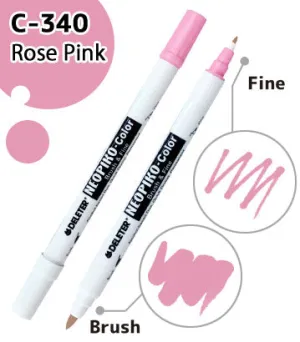 DELETER NEOPIKO-Color Rose Pink (C-340) Alcohol-based Dual Tipped Marker