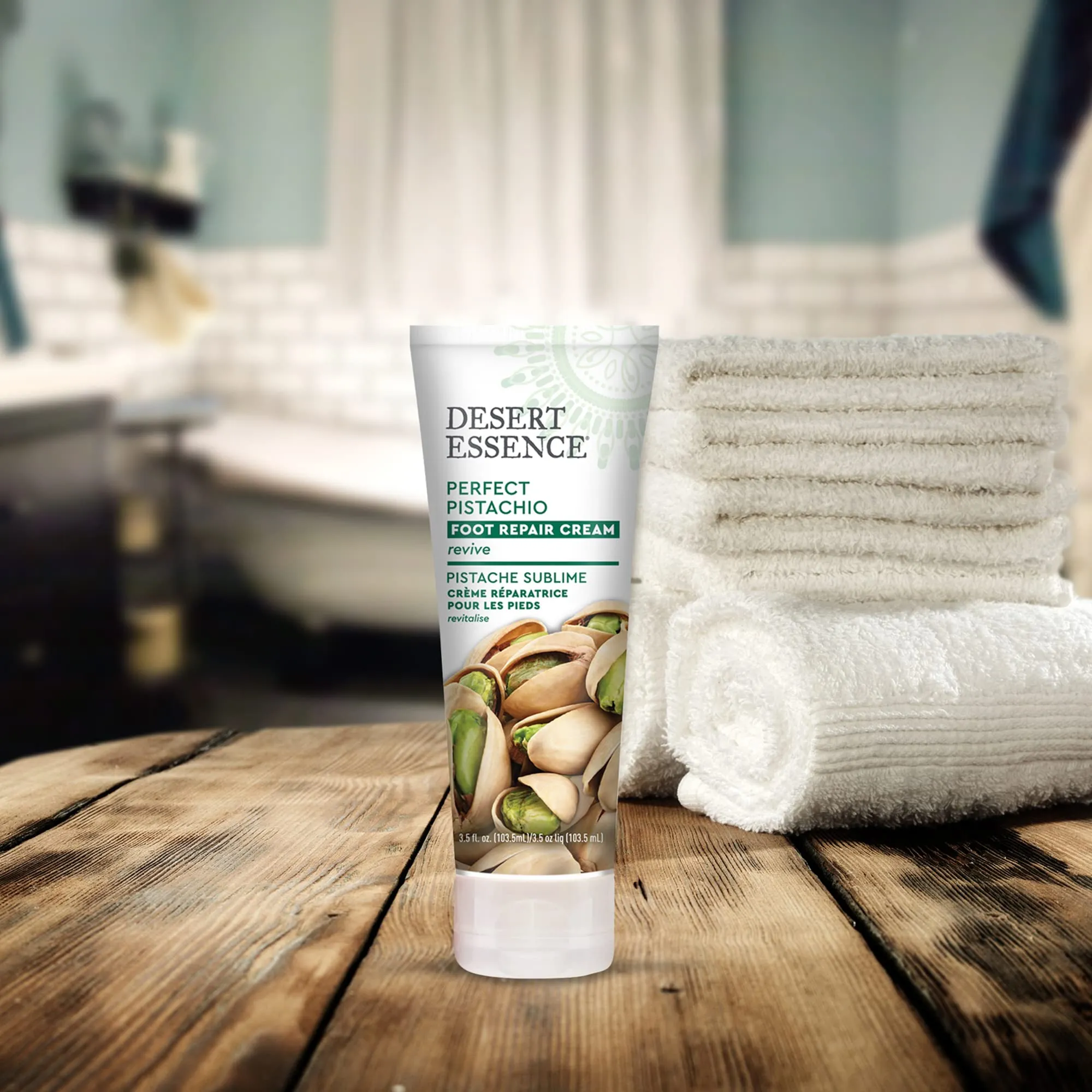 Desert Essence Pistachio Foot Repair Cream - 3.5 Fl Ounce - Pack of 3 - Restores Softness - Skin Repair & Renewal - Pistachio Nut Oil - Shea Butter - Macadamia Seed Oil - Cruelty-Free