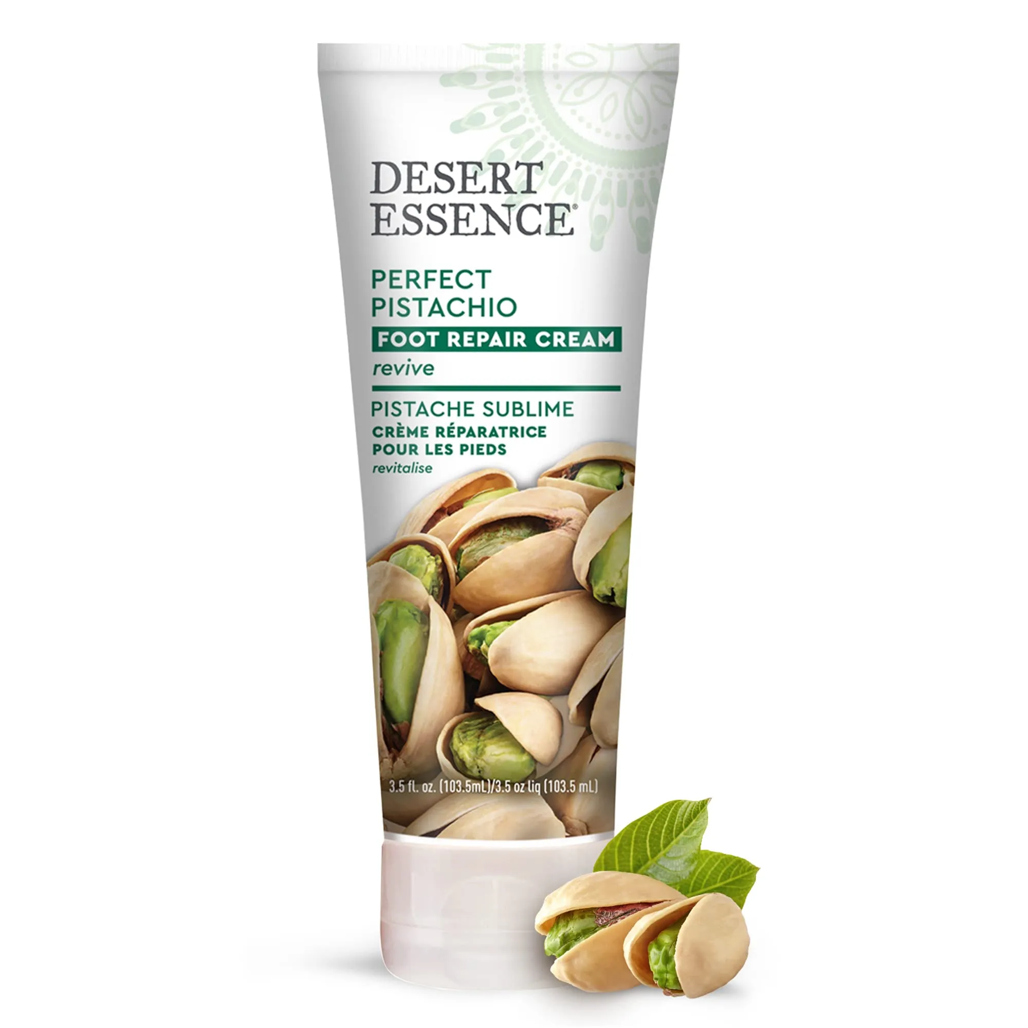 Desert Essence Pistachio Foot Repair Cream - 3.5 Fl Ounce - Pack of 3 - Restores Softness - Skin Repair & Renewal - Pistachio Nut Oil - Shea Butter - Macadamia Seed Oil - Cruelty-Free