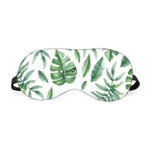 Designer Travel Eye Mask for Sleeping - Leaves with Drops - Made in India