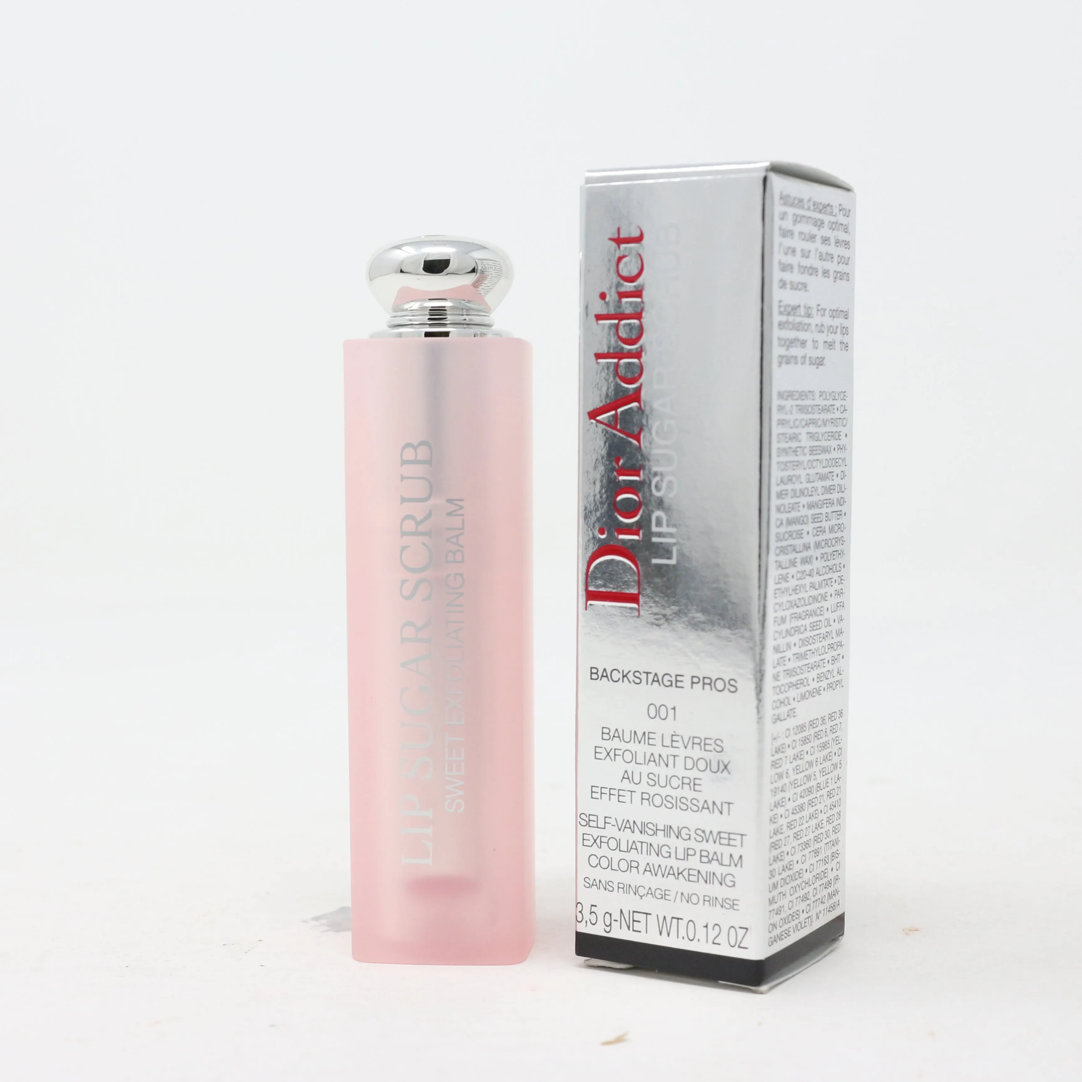 Dior Addict Lip Sugar Scrub 001 BackStage Pros 0.12oz/3.5g New With Box