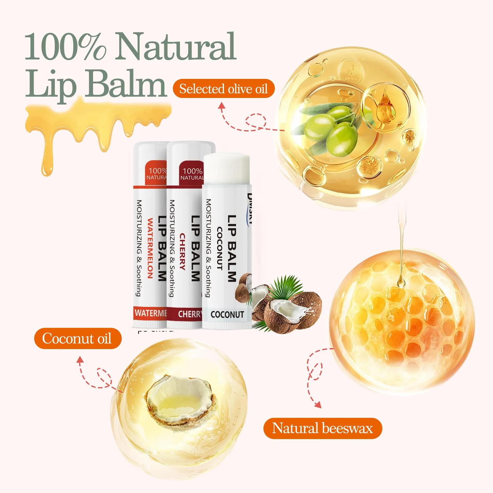 Dmsky Lip Balm Bulk, Fruit Lip Balm Variety Pack, Hydrating Lip Balm for Men Women Kids, 0.15 Oz, 360 count (Pack of 1)