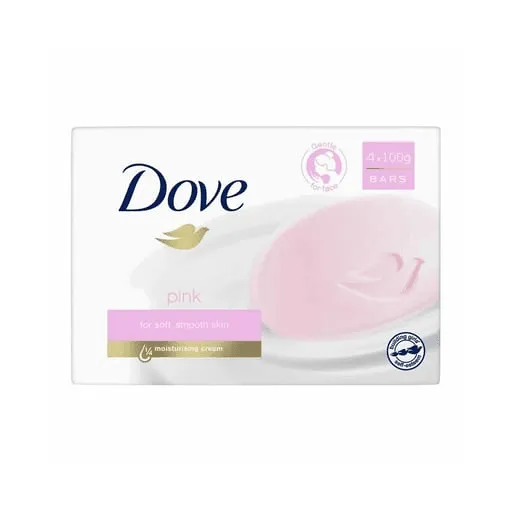 Dove Pink Soft & Smooth Skin Soap Bar 4 x 125g