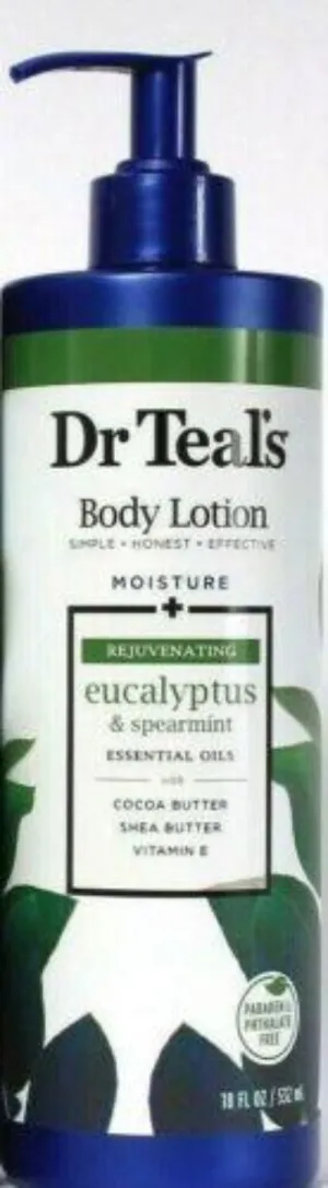 Dr Teal's Body Lotion, Moisture   Rejuvenating, Eucalyptus & Spearmint - 532mL