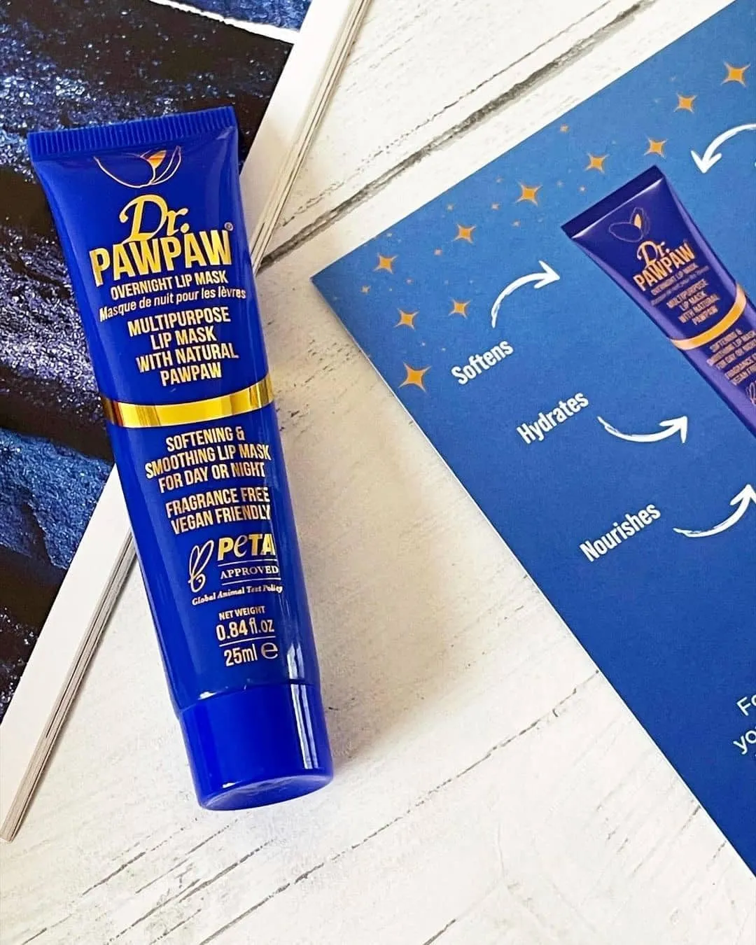 Dr.PAWPAW Overnight Lip Mask - Multi-Purpose Balm, Natural Pawpaw & Peptides Smooth Skin, Cracked Lips, Vegan, Ethical Beauty & Fregrance Free (3 x 25 ml)