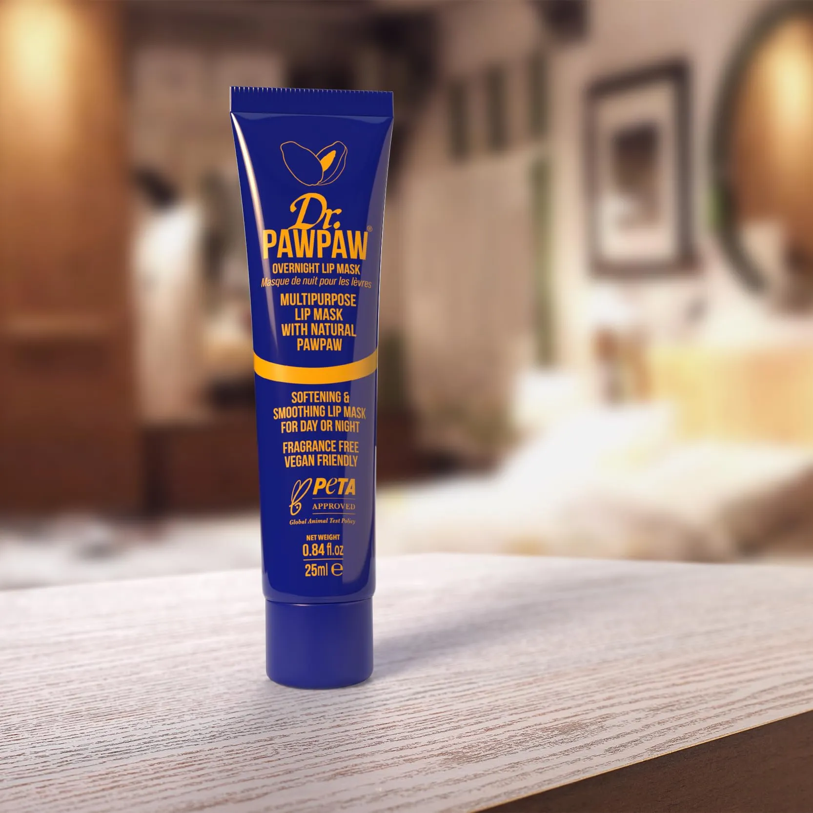 Dr.PAWPAW Overnight Lip Mask - Multi-Purpose Balm, Natural Pawpaw & Peptides Smooth Skin, Cracked Lips, Vegan, Ethical Beauty & Fregrance Free (3 x 25 ml)