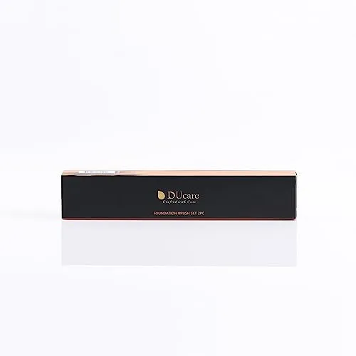 DUcare Foundation Brush and Concealer Brush 2Pcs Flat Top Kabuki Brush for Face Synthetic Liquid Blending Mineral Powder Makeup Tools