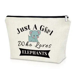 Elephant Gifts Makeup Bag Elephant Lovers Gifts for Women Elephant Birthday Gifts for Girls Elephant Themed Gifts for Her Animal Lover Gift for Sister Cosmetic Bag Christmas Gifts Travel Pouch