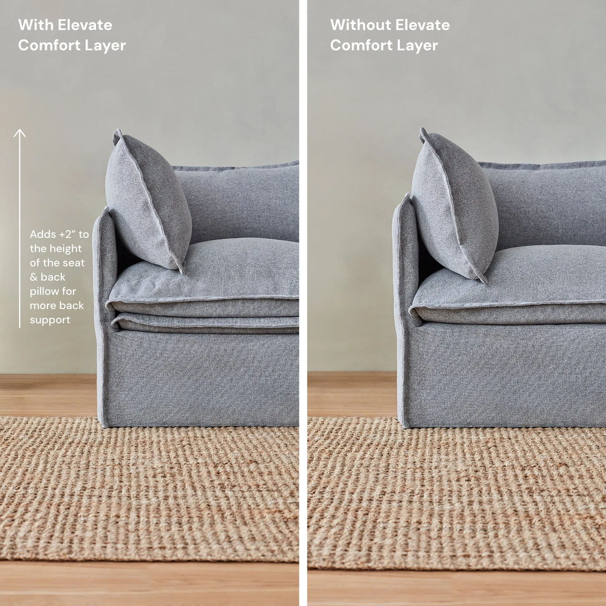 Elevate Comfort Layer for Chaise Armchair in Powder