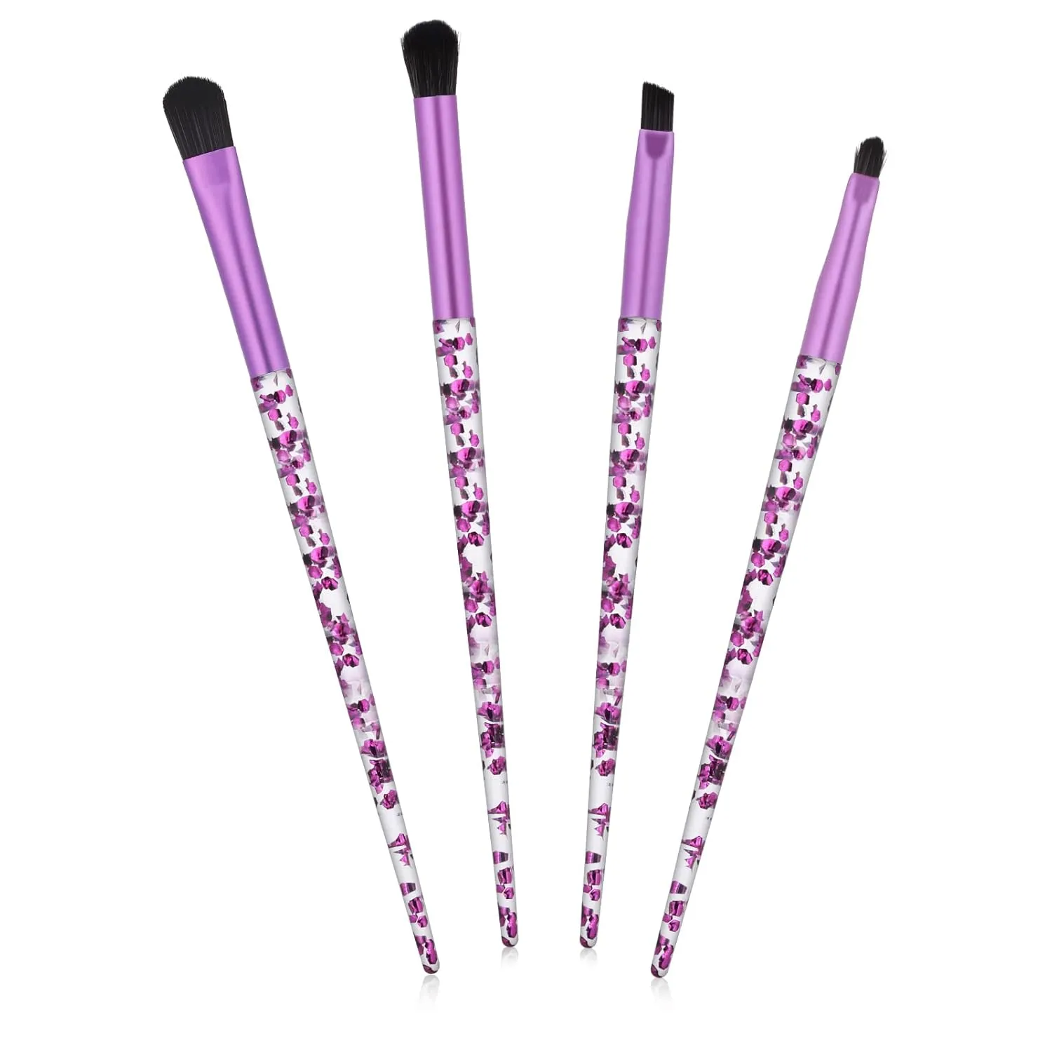 Eye Make Up Brush Set Portable 4PCS Eyeshadow Brush Set Professional Blending Eyeshadow Lip Eye Makeup Brushes for Eyeshadow, Blending, Eyebrow Women Girls Makeup Tool Brush