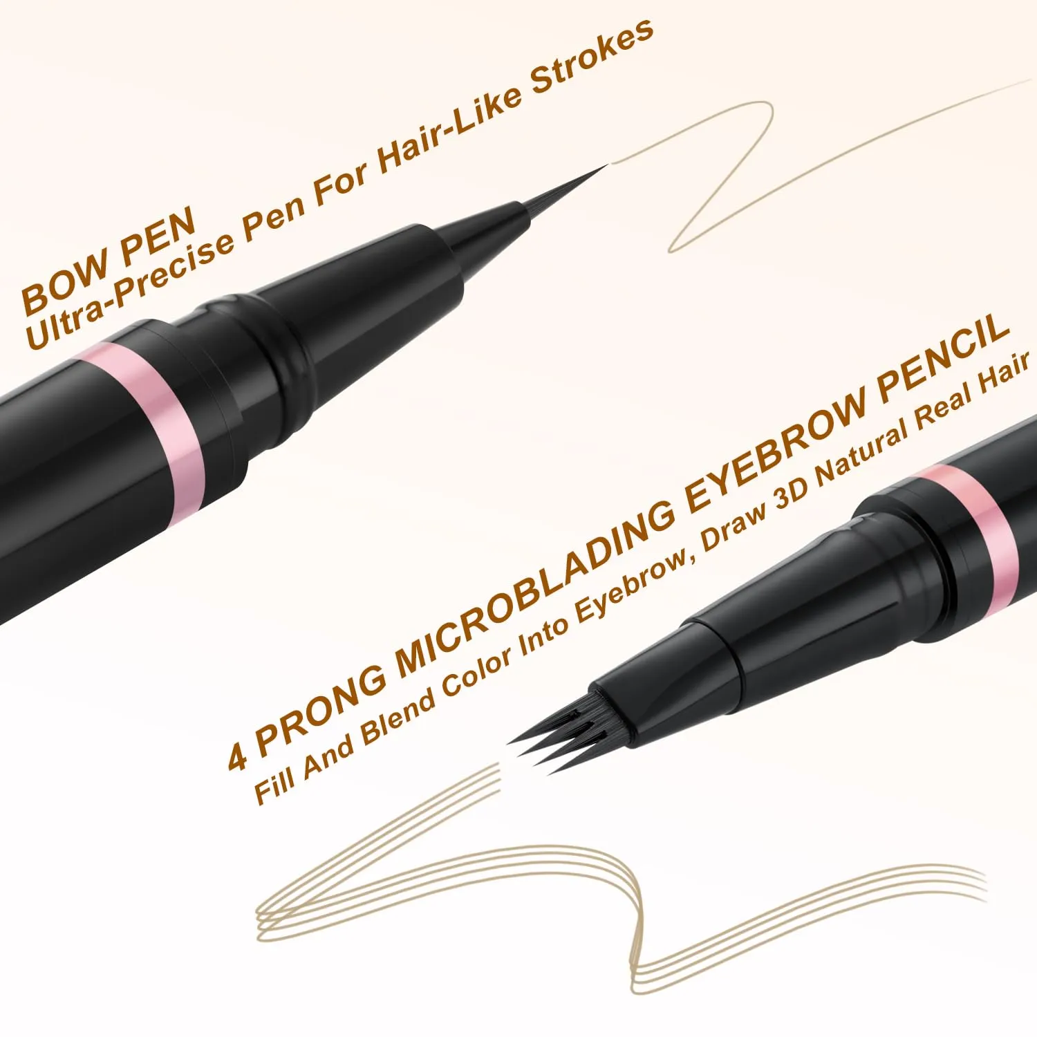 Eyebrow Pencil,2-in-1 Waterproof Eyebrow Pen with 4 Tip Brow Pen and Ultra-Precise Brow Pencil,with Dual-ended Eyebrow Brush,Eyebrow Makeup for Natural Looking Eyebrows-Blonde