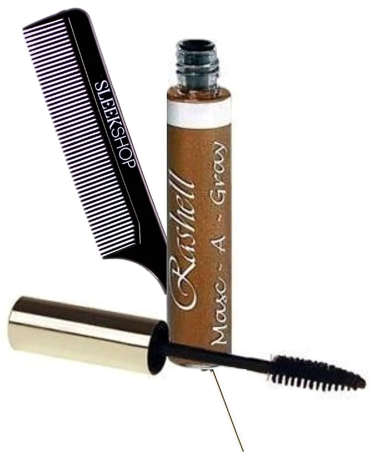 Finest Hair Mascara for GRAY HAIR (w/Sleek Steel Pin Tail Comb) Mask Grey Dye (101 Black)