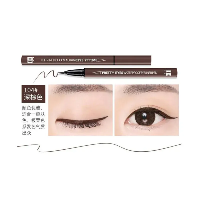 Flytonn- Waterproof  Fast Dry Smooth Eyeliner Pencils 5 Colors Eyes Brown Black Red Color Pigments Liquid Eye Liner Pen Make Up Tools