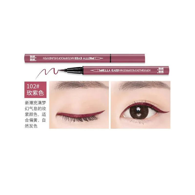 Flytonn- Waterproof  Fast Dry Smooth Eyeliner Pencils 5 Colors Eyes Brown Black Red Color Pigments Liquid Eye Liner Pen Make Up Tools