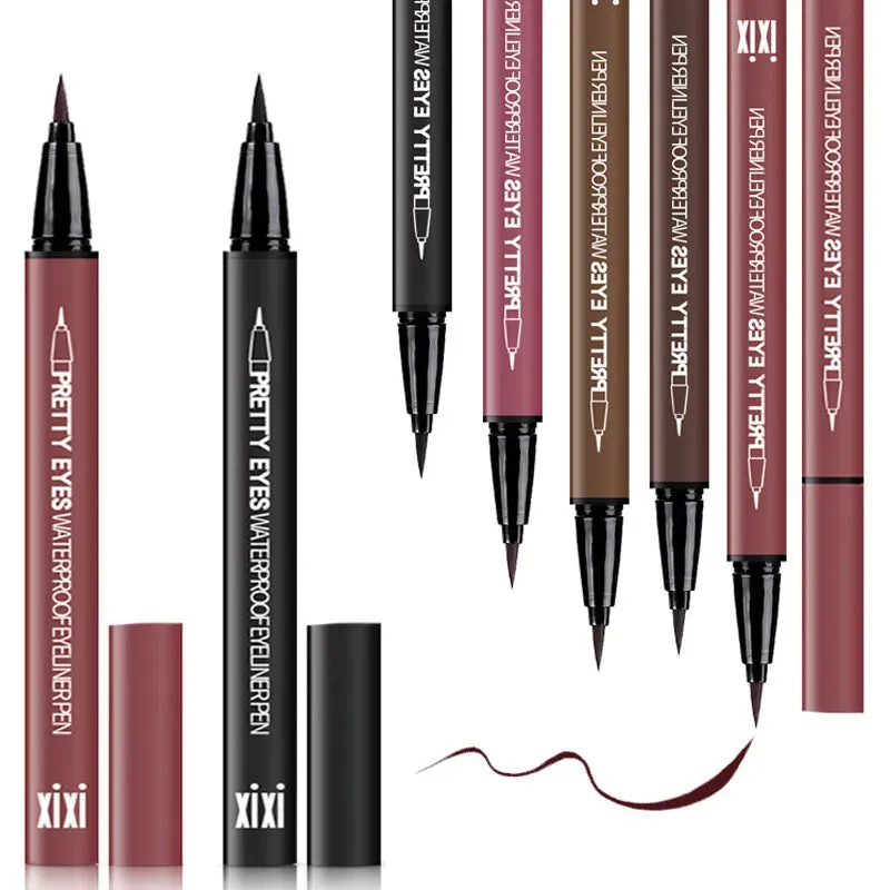 Flytonn- Waterproof  Fast Dry Smooth Eyeliner Pencils 5 Colors Eyes Brown Black Red Color Pigments Liquid Eye Liner Pen Make Up Tools